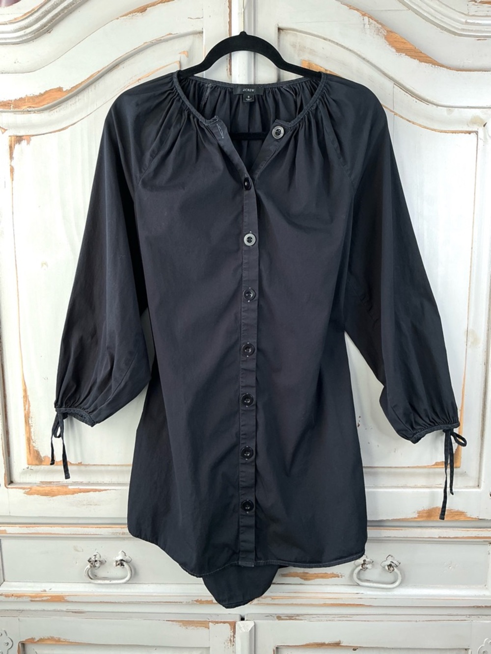 J Crew | Poplin 100% Cotton Button-Front Mini Shirt Dress Size Small - Picture 3 of 11